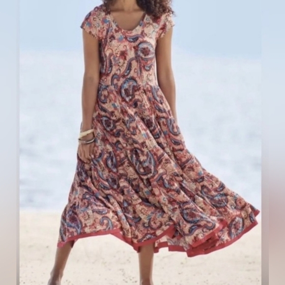 Soft surroundings Kara Framboise Paisley Maxi dress. - Picture 2 of 16